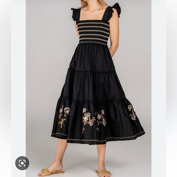 ANTHROPOLOGIE Embroidered Berenice Maxi Dress By Especia - Picture 1 of 8